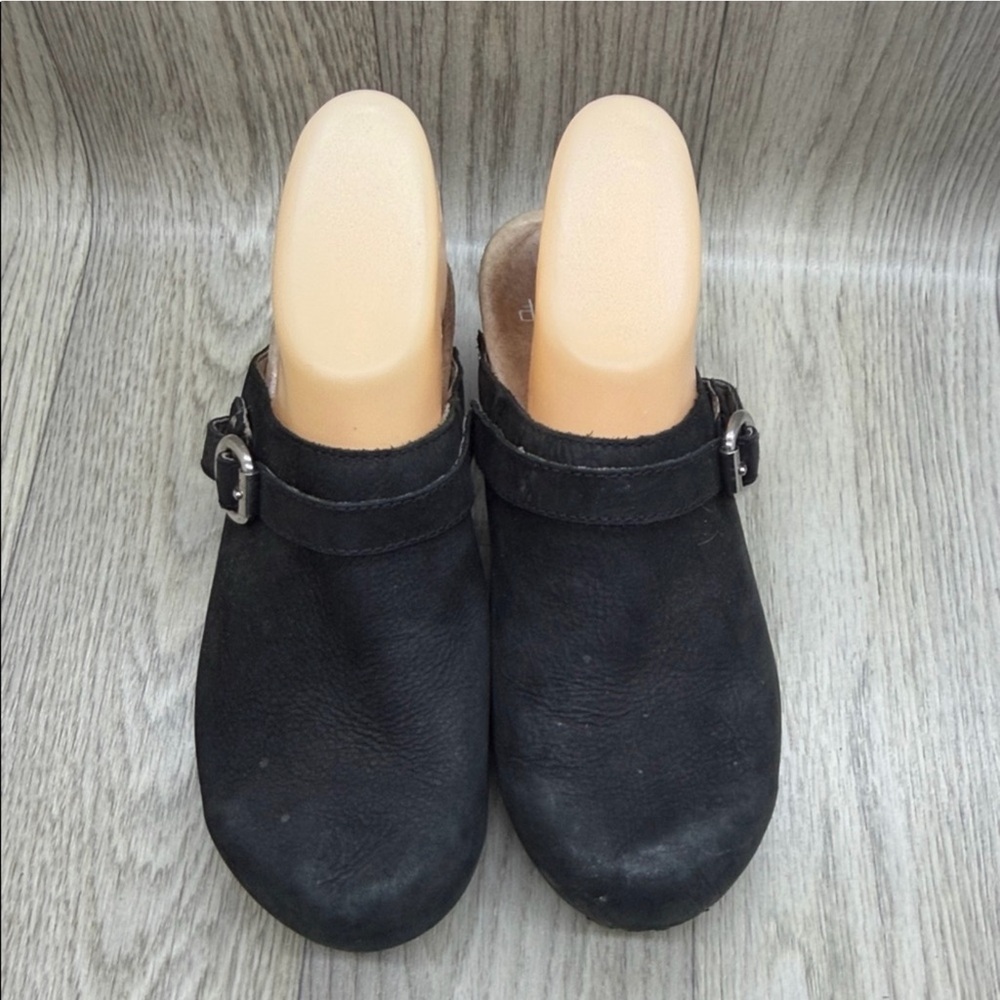 Dansko Black Leather Clogs with Buckle - Picture 2 of 11